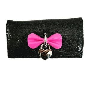 Women's Sequined Black Sparkle Billfold Wallet